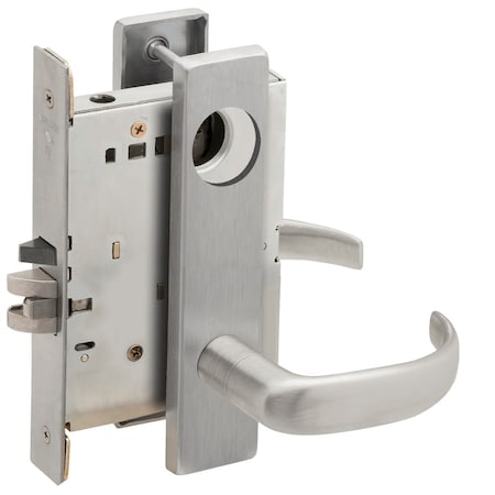 Schlage Grade 1 Entrance Office Mortise Lock, Less Cylinder, 17 Lever, L Escutcheon, Satin Chrome Finish, Fi L9050L 17L 626